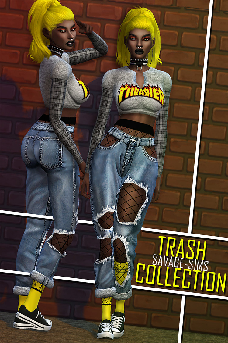 Trash Jeans for Sims 4