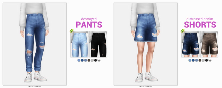 Destroyed Pants Sims 4 CC