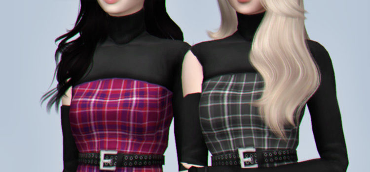 Turtleneck Dress Cute Outfit CC - The Sims 4