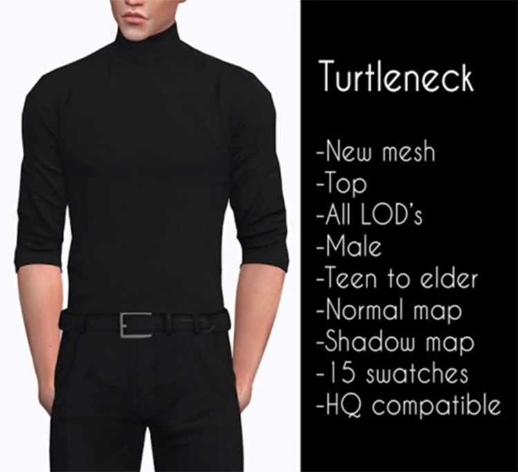 Male Casual Turtleneck CC for The Sims 4