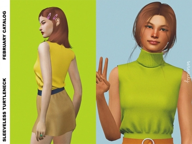 Sleeveless Turtleneck Top CC - Sims 4