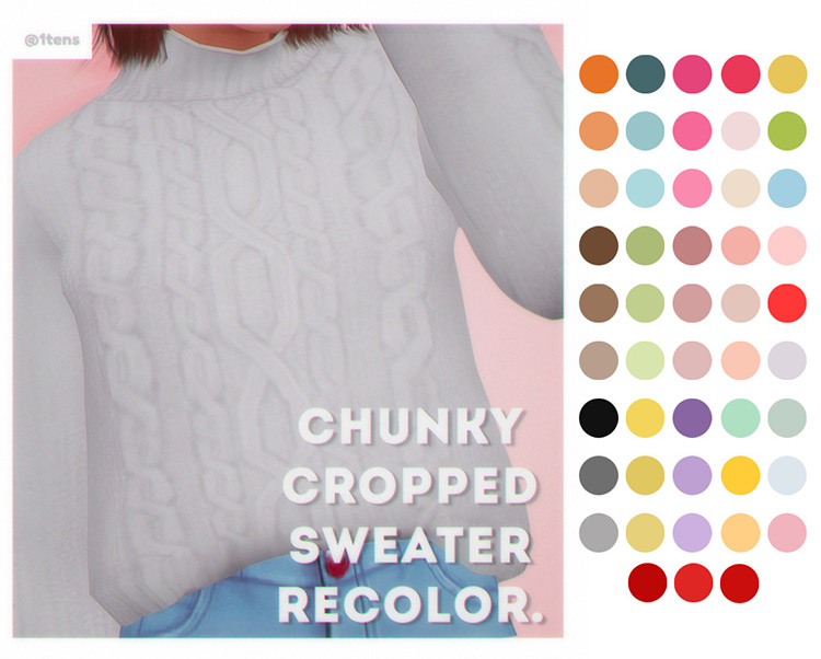 Chunky Cropped Sweater CC for TS4