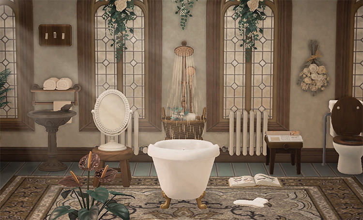 Antiques-themed bathroom idea - ACNH