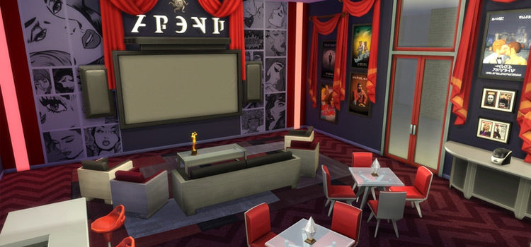 Sims 4 CC For a Home Cinema & Movie Theater