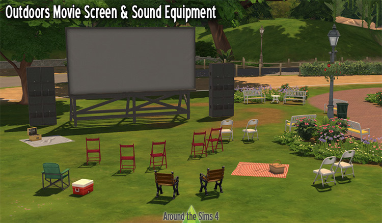 Outdoor Movie Screen CC - Sims 4