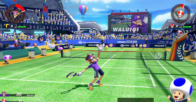 Waluigi in Mario Tennis