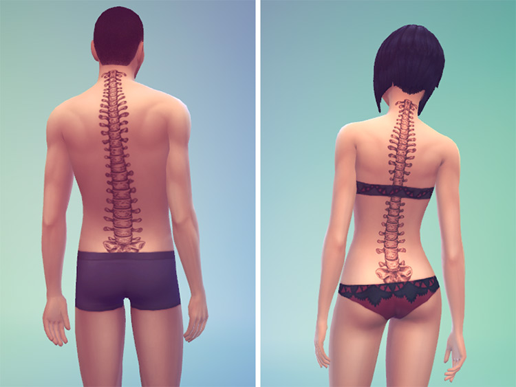 Spine Tattoo Design - Sims 4 CC