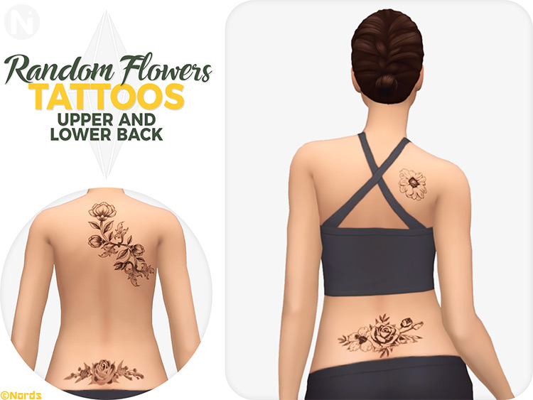 Random Flowers Set - Sims 4 Tattoos CC