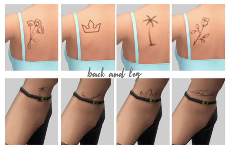 Dainty Tattoo Set for The Sims 4