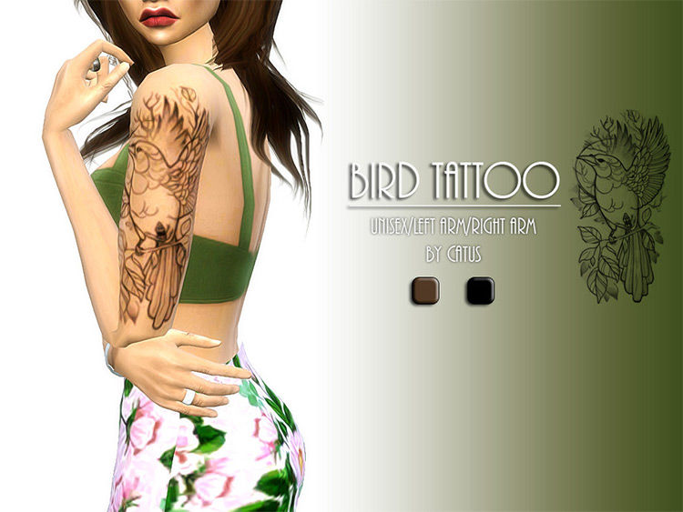 Bird Tattoo Design for The Sims 4