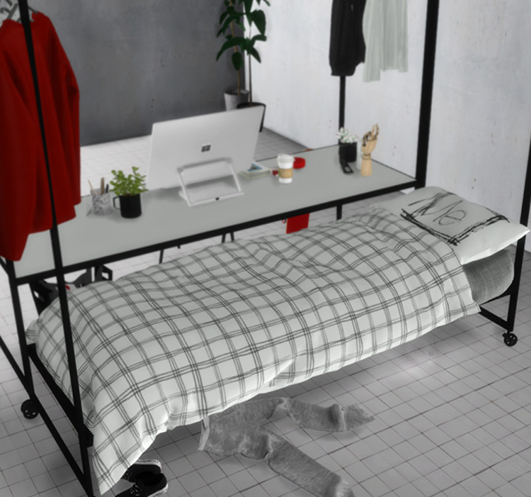 Hybrid Bed Desk Frame Set Sims 4 CC