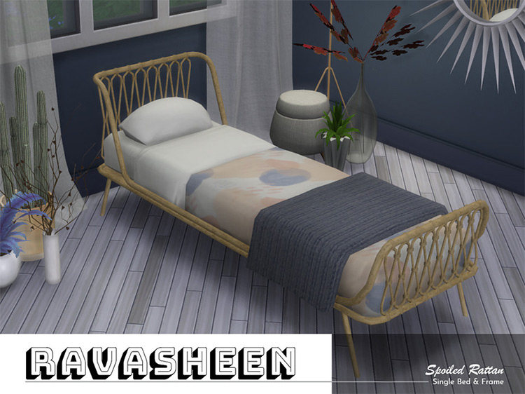 Spoiled Rattan Bed Sims 4 CC