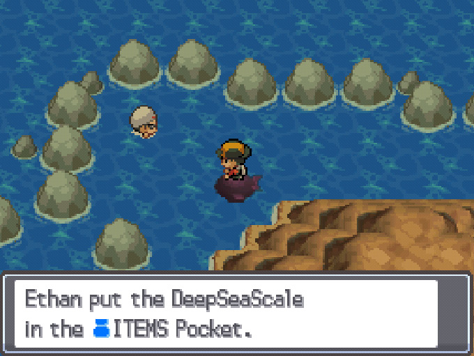 Deepseascale location at the end of the rock trail. / Pokemon HeartGold and SoulSilver
