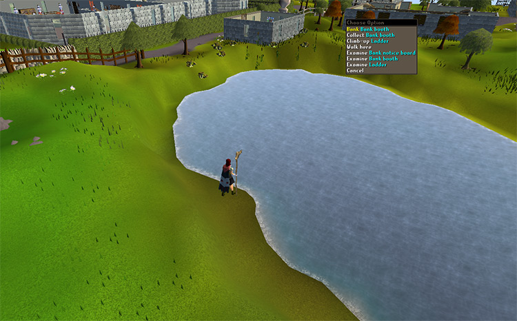 Reaching the Seers Village bank with 1-click from the lake / OSRS