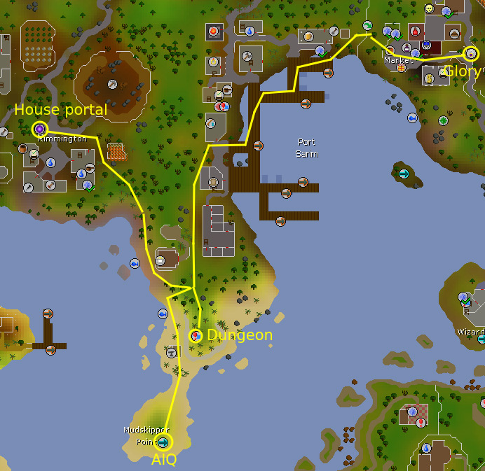 All teleport options to get to AIQ / OSRS