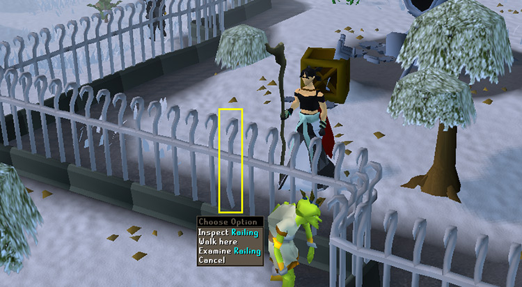 Inspecting a railing / Old School RuneScape
