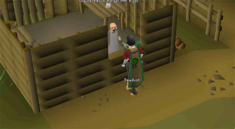 Sawmill Operator inside the Woodcutting Guild / OSRS