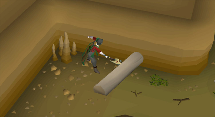 Harvesting a defeated Ent / OSRS