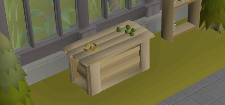 Limpwurt and toadflax seeds on a counter in the Farming Guild