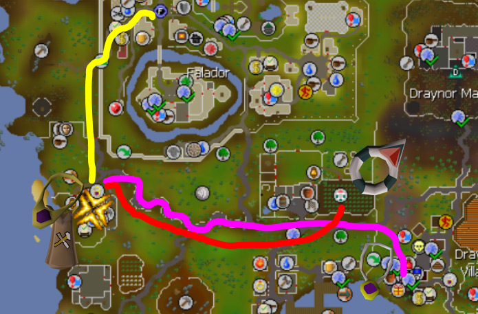 Crafting Guild location and routes on the map / OSRS