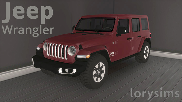 Maroon Jeep Wrangler (2018) Sims 4 CC