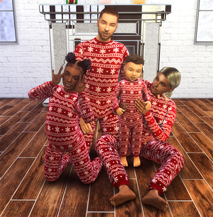 Family Christmas PJs by SimmerKate / Sims 4 CC