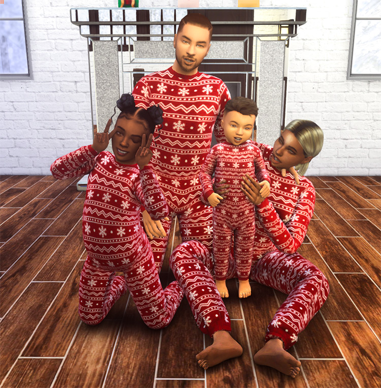 Sims 4 Christmas Pajamas CC For The Whole Family (Kids + Adults ...