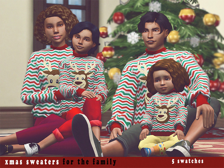 Xmas Sweaters For The Family by serenity-cc / Sims 4 CC