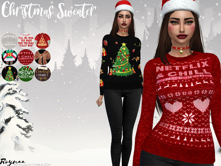 Christmas Sweater Set by Roynaa / Sims 4 CC