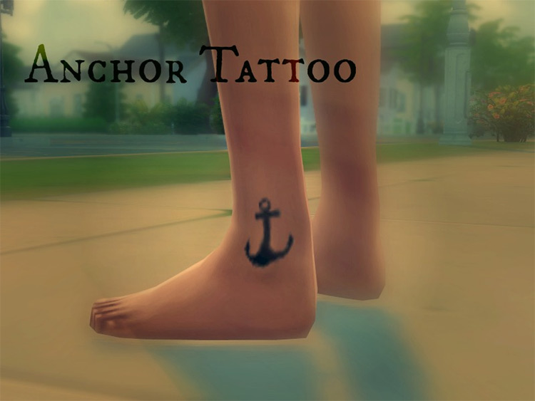 Ankle Anchor Tattoo / Sims 4 CC