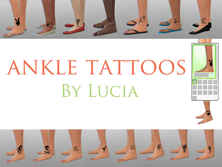 Ankle Tattoos (thesimsfanaticmelon) / Sims 4 CC
