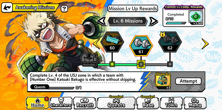 Awakening Missions (Level 6) My Hero Ultra Impact