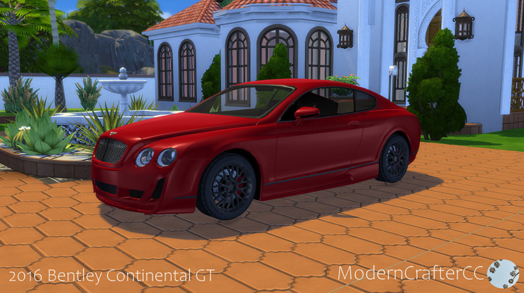 Red Bentley Continental GT (2016) Sims 4 CC