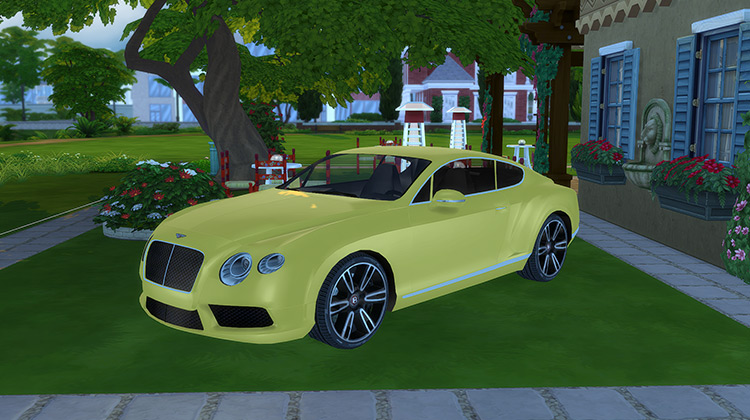 Yellow Bentley Continental GT V8 (2012) Sims 4 CC