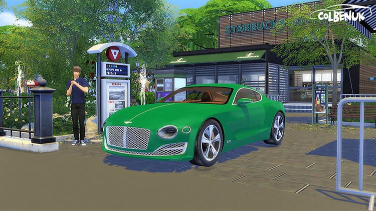 Green Bentley EXP-10 Speed 6 Concept (2015) Sims 4 CC