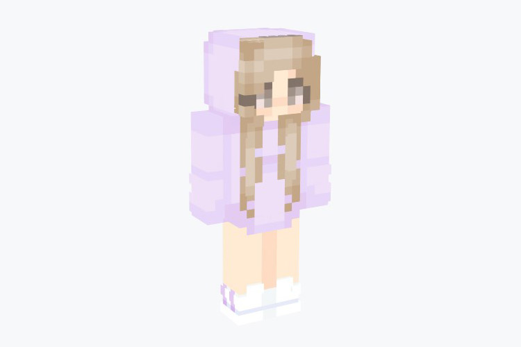 Pastel Purple Hoodie Girl Minecraft Skin