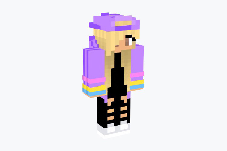 Pan Pride Purple Hoodie Person Skin For Minecraft