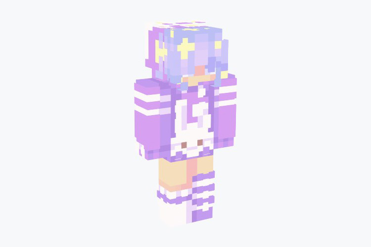 Bright Purple Bunny Sweater Girl Skin For Minecraft