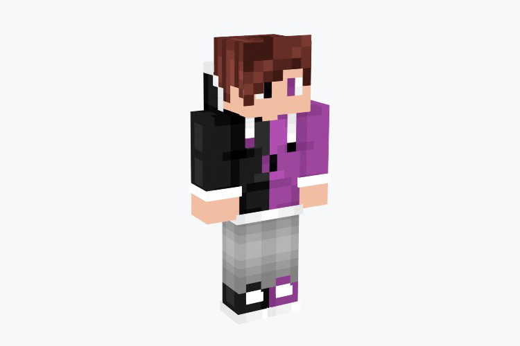 Black-Purple Hoodie Design (Boy) Minecraft Skin