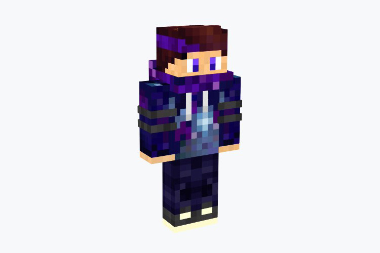 Galaxy Purple Hoodie Boy Minecraft Skin