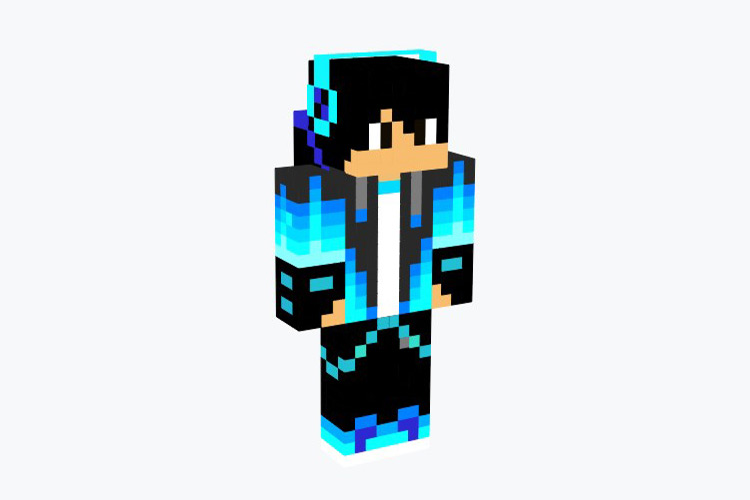 Blue Cool Creeper Hoodie Skin (Boy) for Minecraft