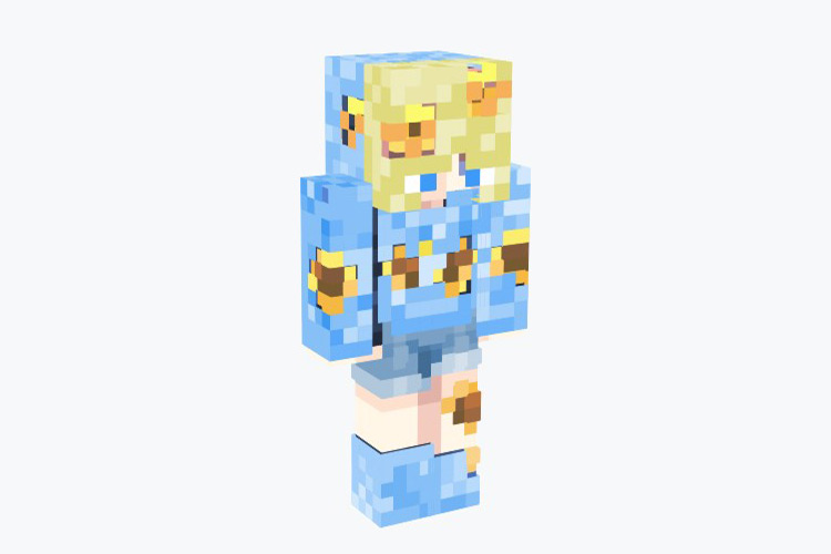 Flower Hoodie Girl Minecraft Skin