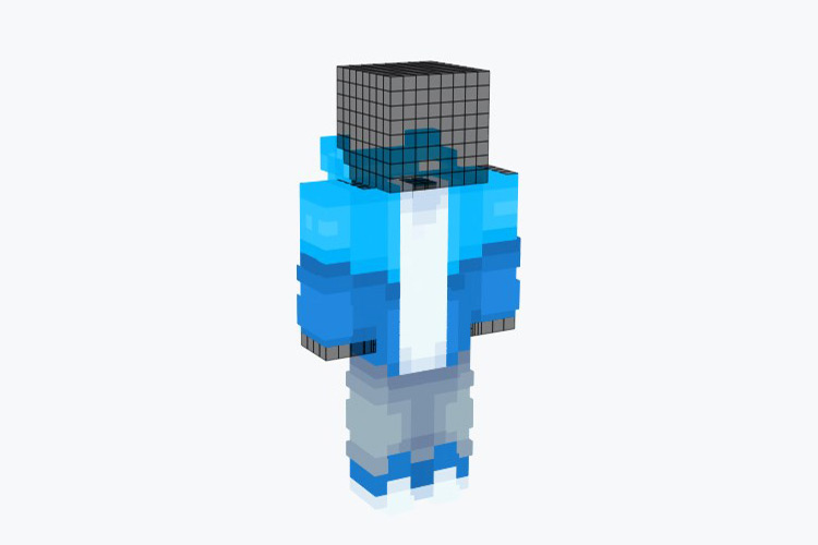 Minecraft Blue Creeper Hoodie Skin