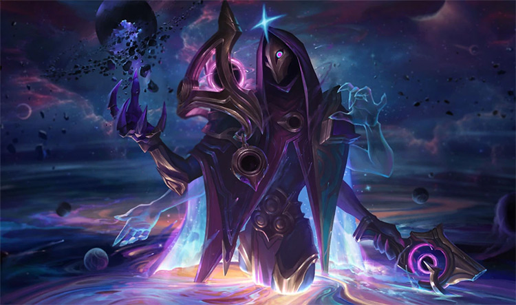 Dark Cosmic Jhin Skin Splash Image from League of Legends