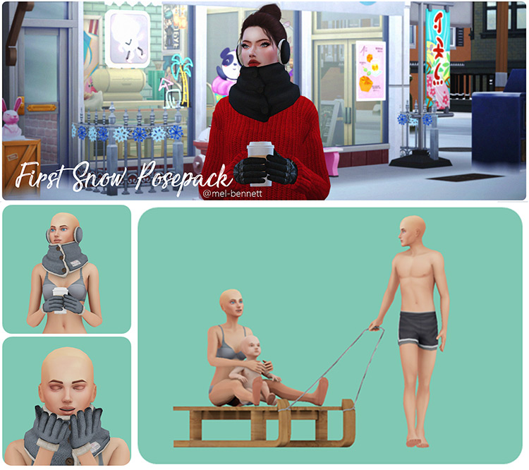 First Snow Poses / Sims 4 Pose Pack