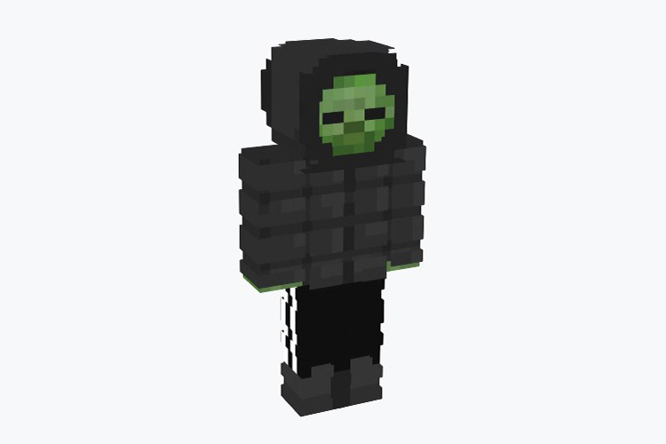 Black Puff Jacket Zombie Skin For Minecraft