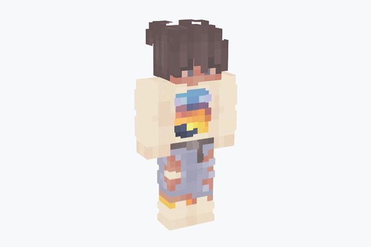 Sunset Shirt E-boy (brown hair) Minecraft Skin