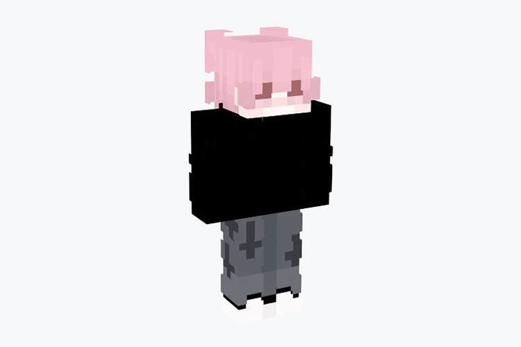 Pink Dye Hair E-boy Skin For Minecraft