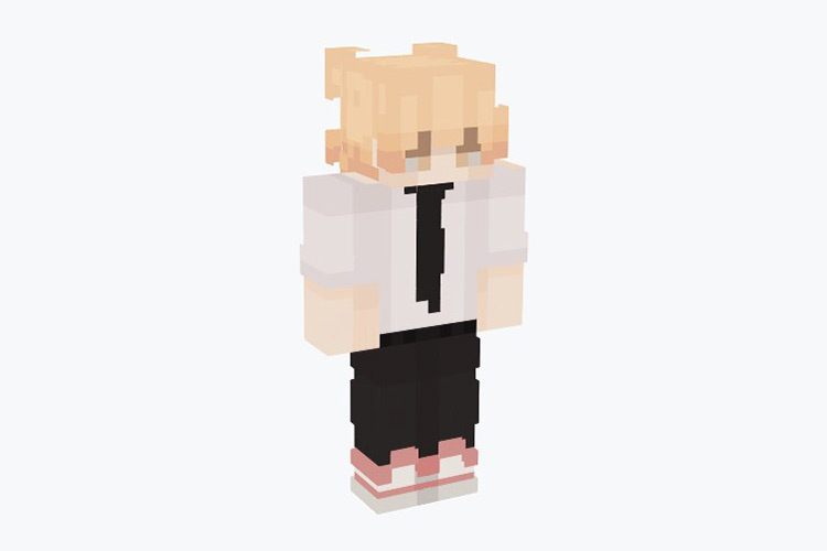 Denji E-boy (blonde hair) Skin For Minecraft