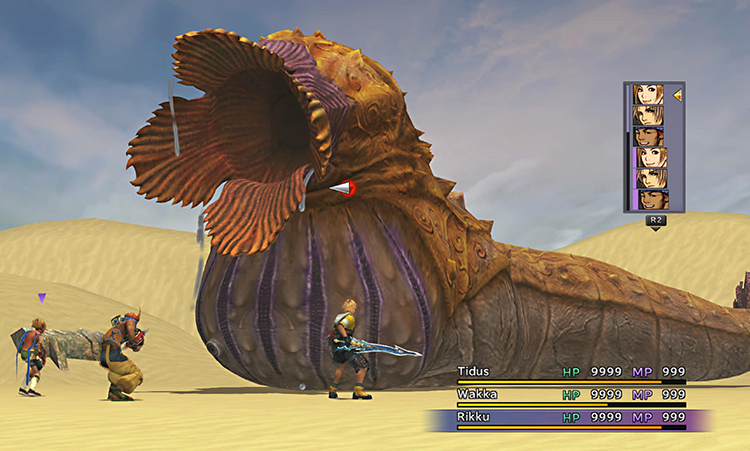 Sand Worm battle screenshot / FFX HD